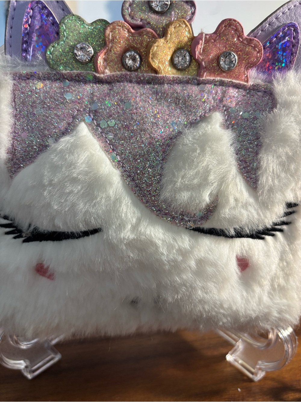 Miss Gwen’s OMG Unicorn Flower Crown Crossbody bag Faux Fur - Picture 3 of 5